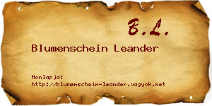 Blumenschein Leander névjegykártya