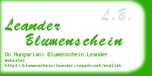 leander blumenschein business card